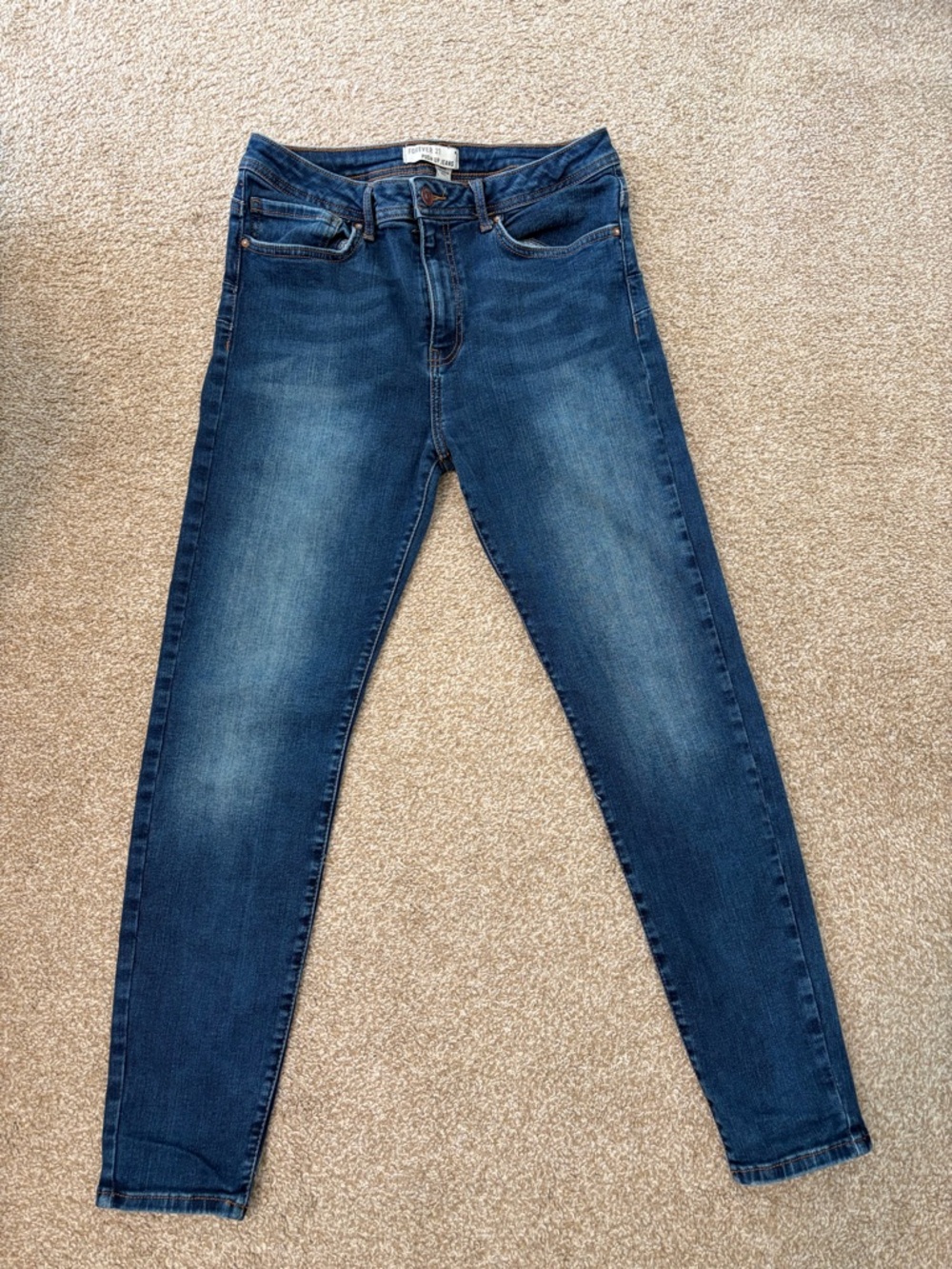 Forever 21 Dark Blue Push Up Skinny Jeans High Rise Denim 31